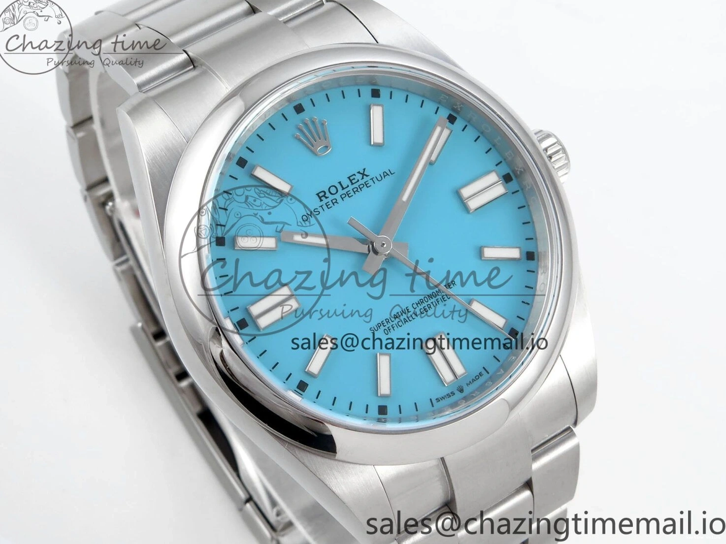 0115 Oyster Perpetual 124300 41mm EWEF Best Edition 904L Steel Tiffany Blue Dial A Upgraded 771
